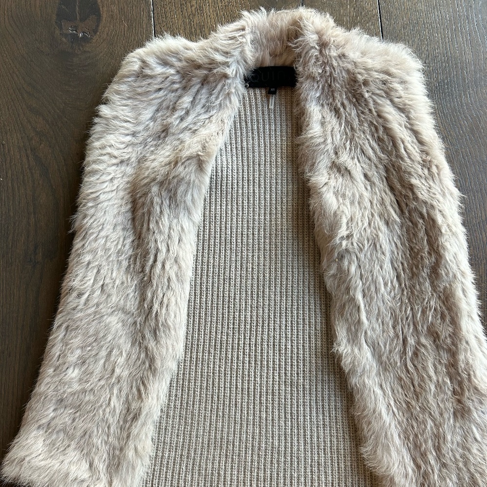 Quinn Size XS Rabbit Fur Beige Vest